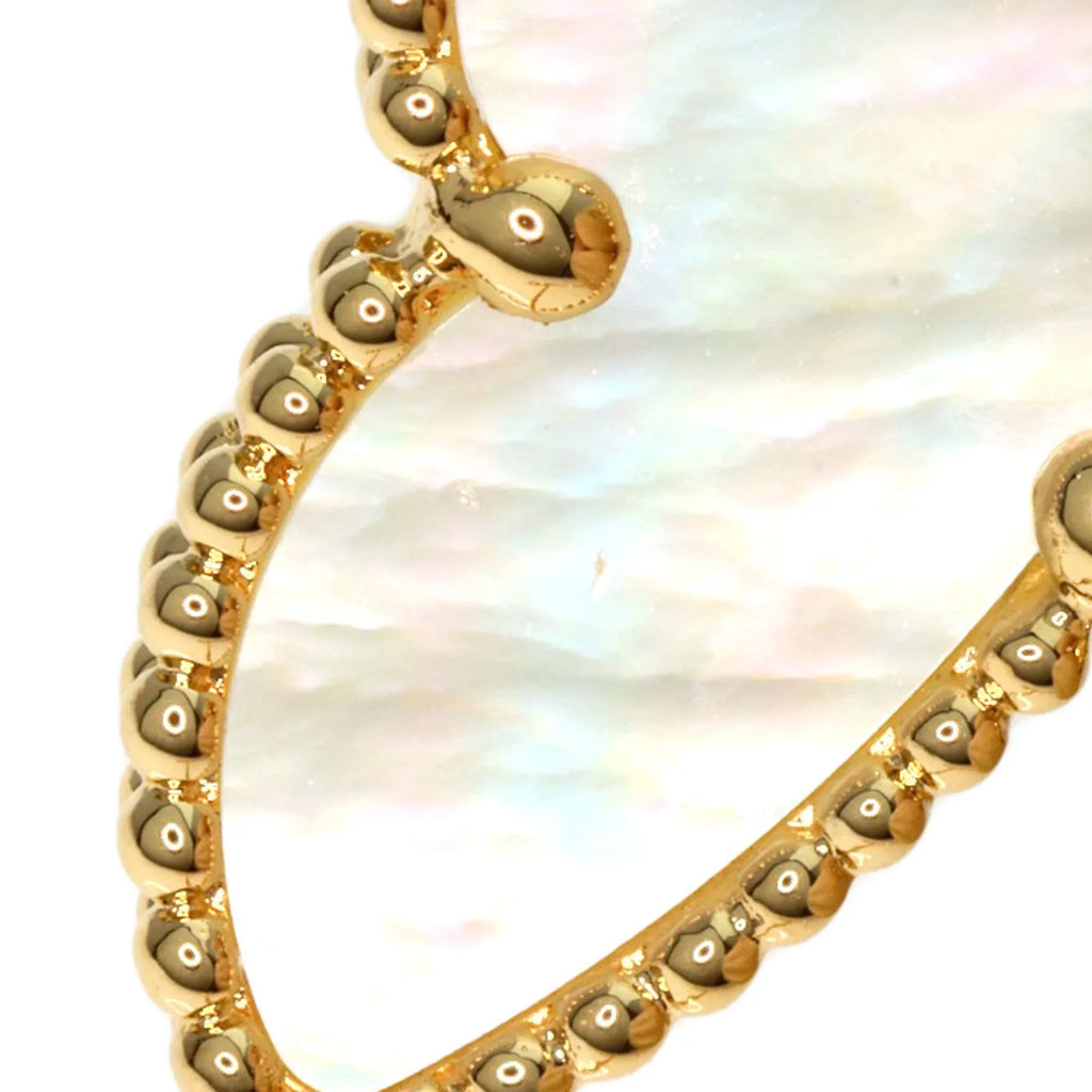 Van Pre-Owned (Good) Yellow & Necklace Shell K18 Gold Cleef Papillon Lucky Arpels Alhambra Women's