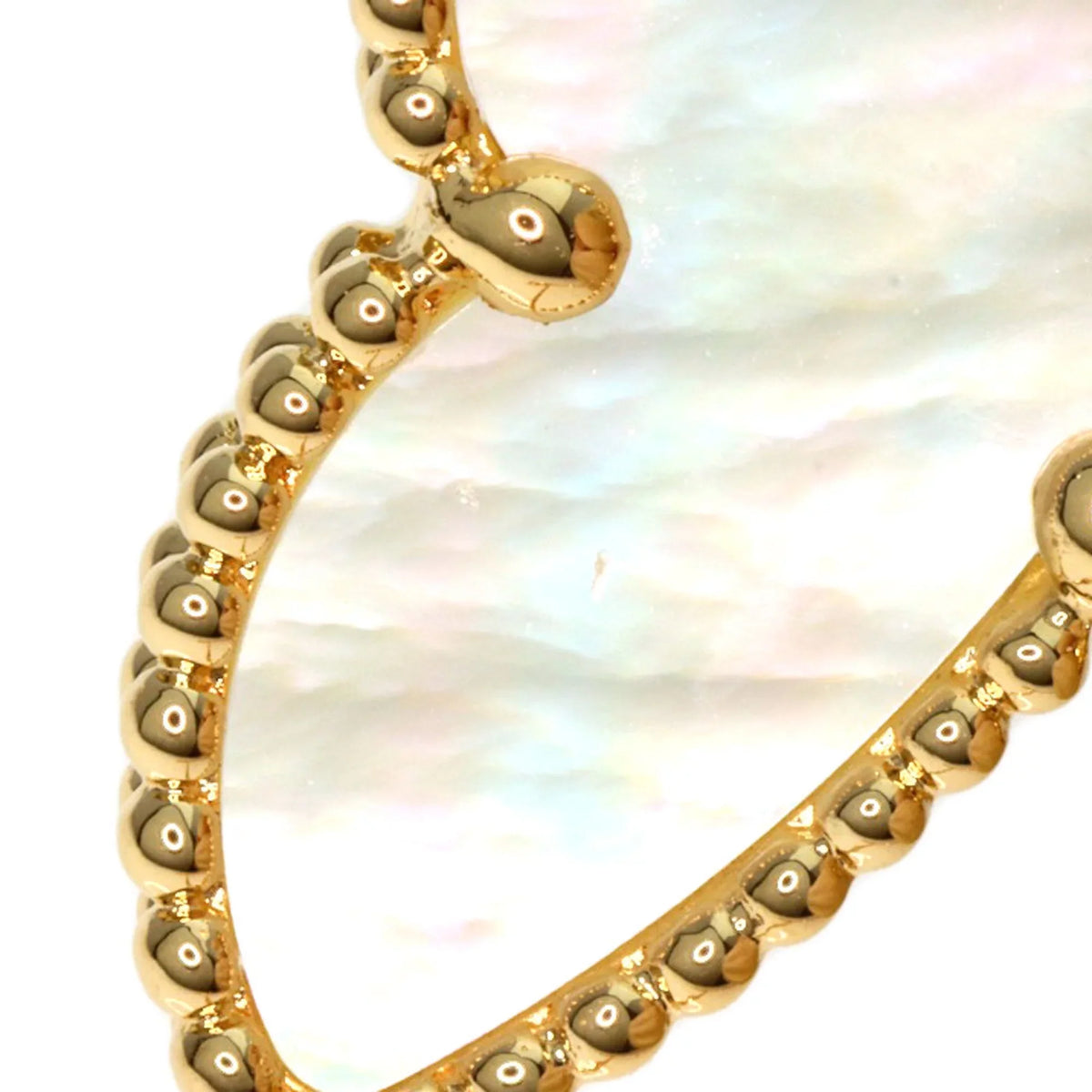Van Pre-Owned (Good) Yellow & Necklace Shell K18 Gold Cleef Papillon Lucky Arpels Alhambra Women's