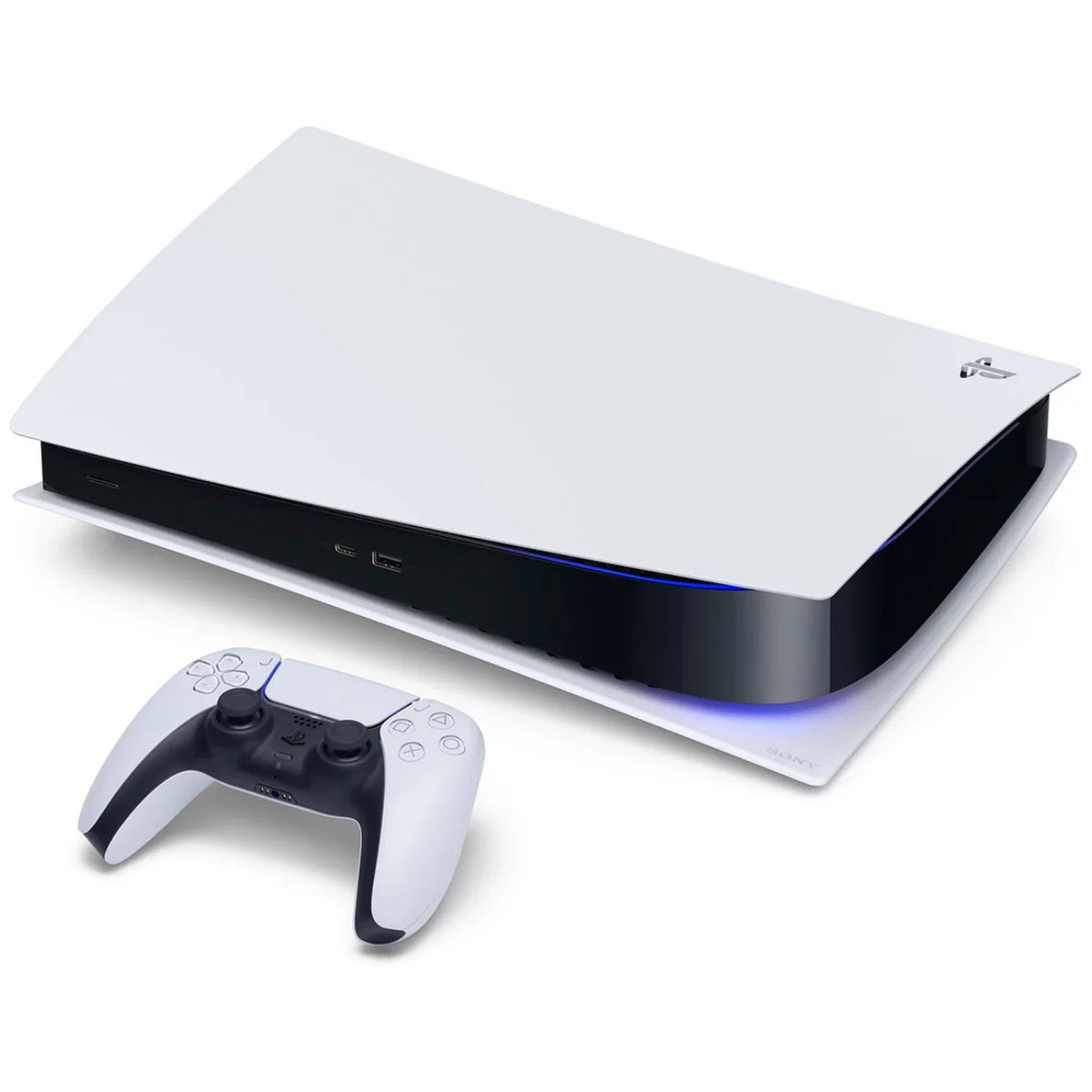 Extra with Controller and Edition Digital DualSense Cleaning Bundle Sony 5 Cloth Playstation Blue Console Charging with Station