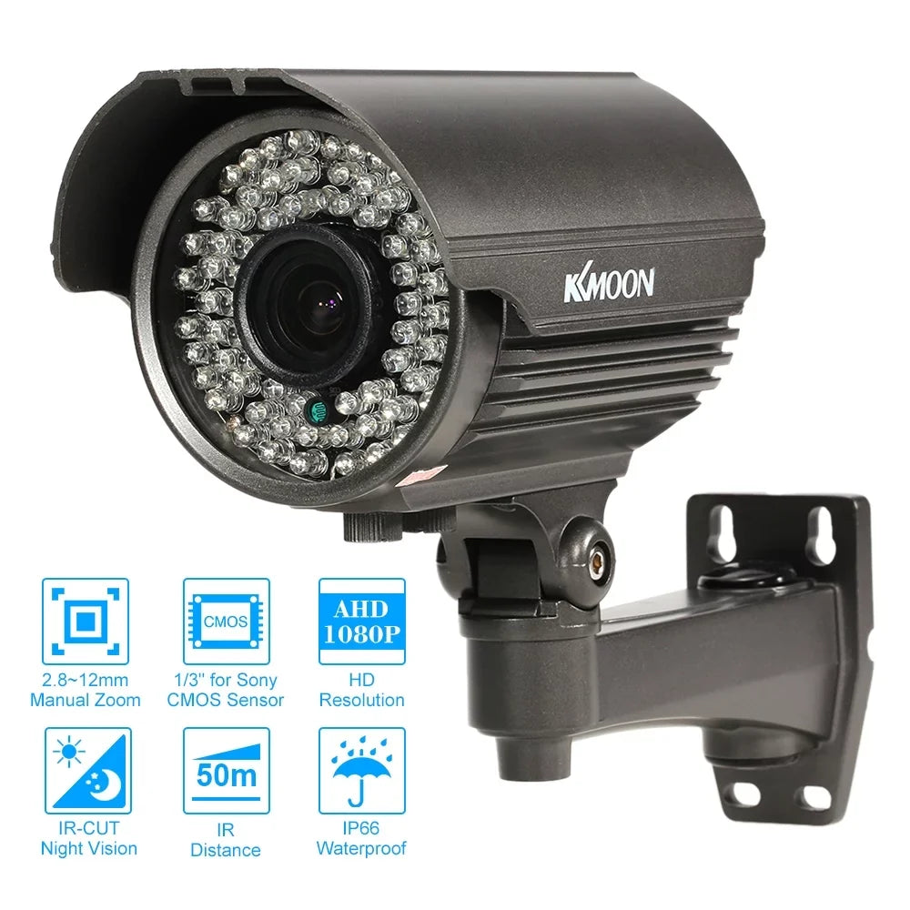 Camera 2.0MP, Analog System Use, - AHD PAL LEDs, 72 Varifocal IR-CUT 1080P IR 1/3” with Indoor Sony Vision, CMOS Manual Night 2.8~12mm Weatherproof, Zoom CCTV Lens