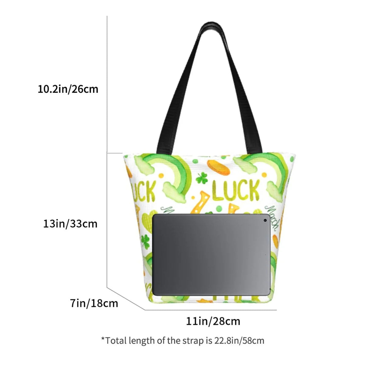 Bag Buying Fitness Zip, Bag, Easygdp Patrick's Office, for with Handbag Canvas Suitable Tote St Shoulder Day1 Groceries, Shopping Stylish