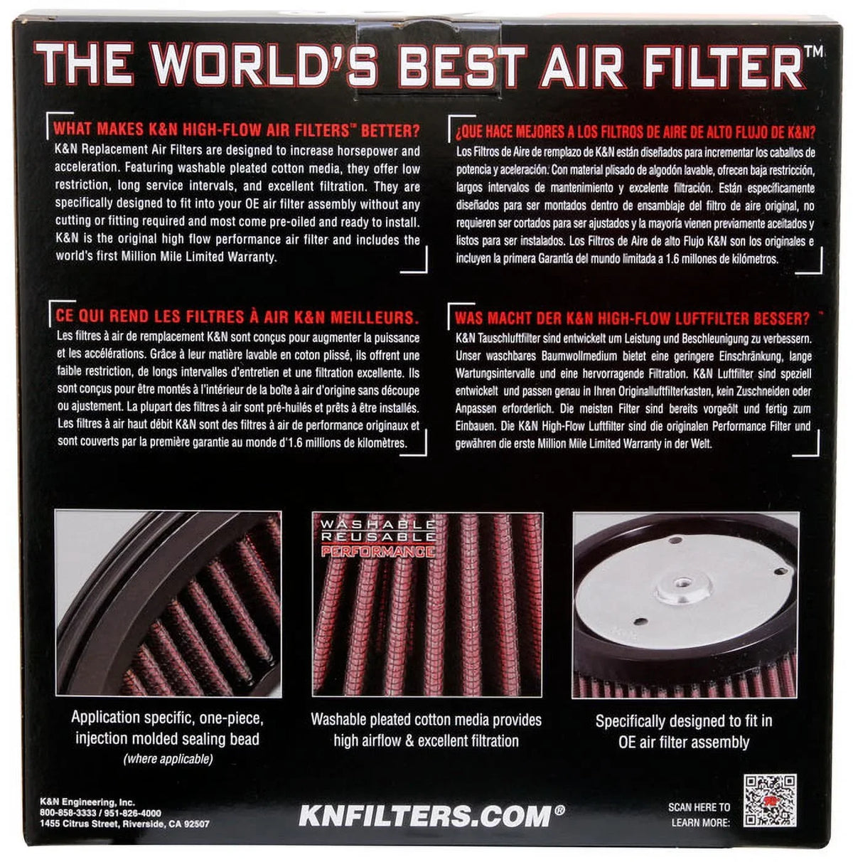 Replacement E-3040 Performance High K&N Air Filter