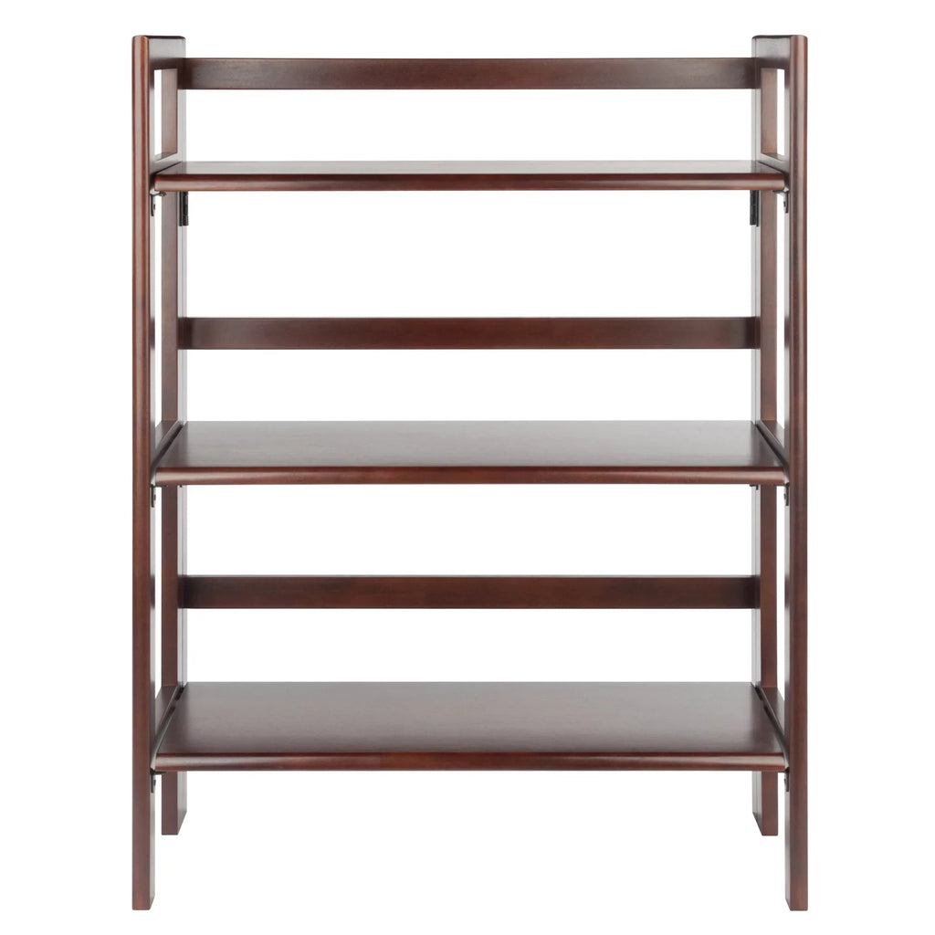 Foldable Winsome Wood Walnut Terry Stackable, Shelf, 3-Tier Finish