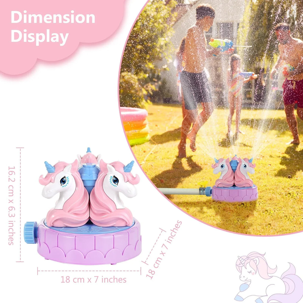 Sprinkler Play, Summer for for MoKo Garden Kids Lawn Water Activities Toys Unicorn Spray Outdoor