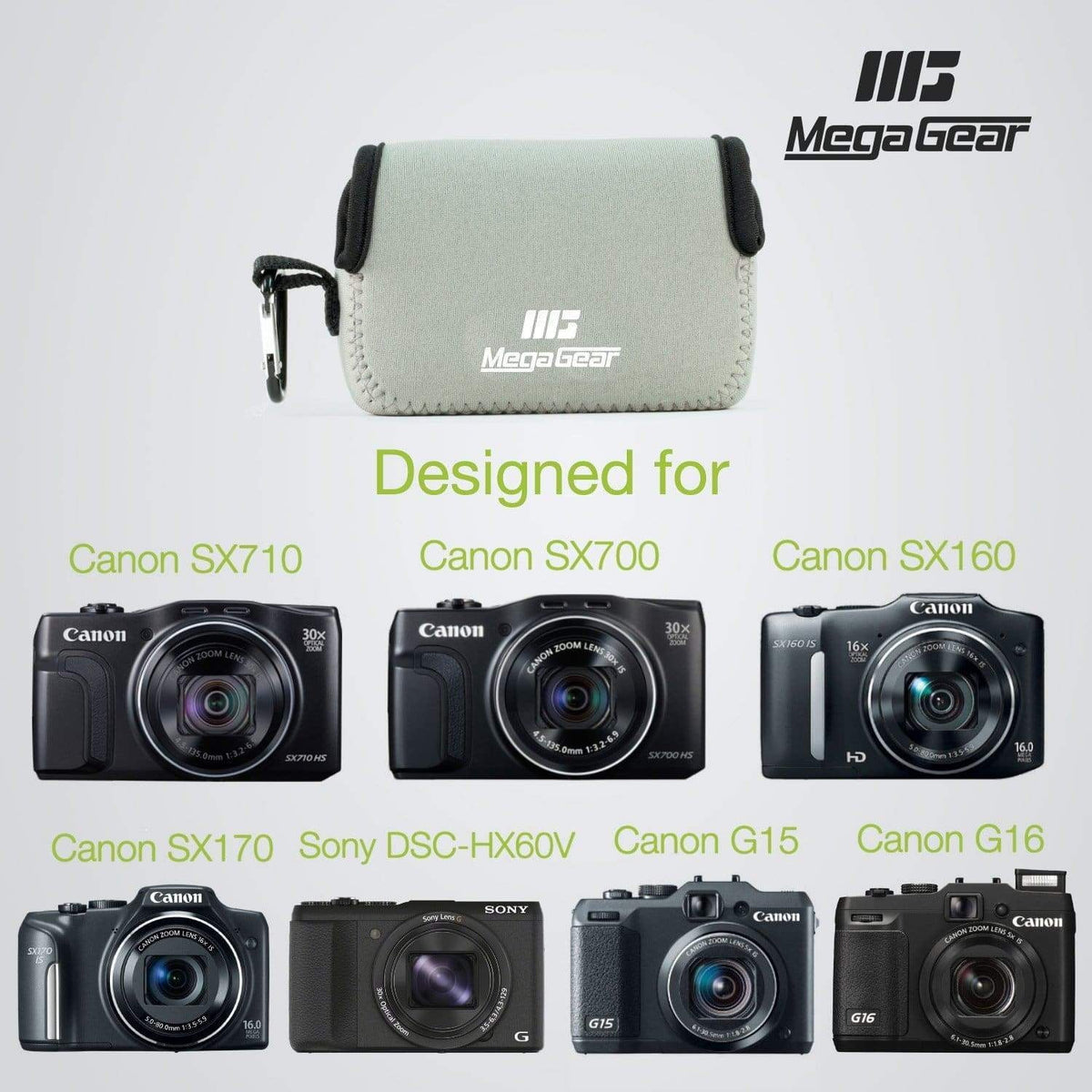 Canon Neoprene IS, SX160 DSC-HX50V, IS SX720 HS, MegaGear G16, HS, Sony G15, DSC-HX60V, PowerShot Case HS, SX710 Camera Canon SX700 SX170