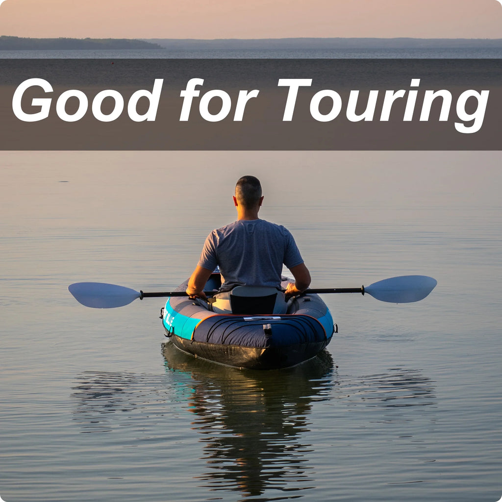 Inflatable White Paddles,Hand Persons Kayak with Water sit-on 1-2 BLUE BRIGHT Touring Paddling Pump,Backpack,Fins