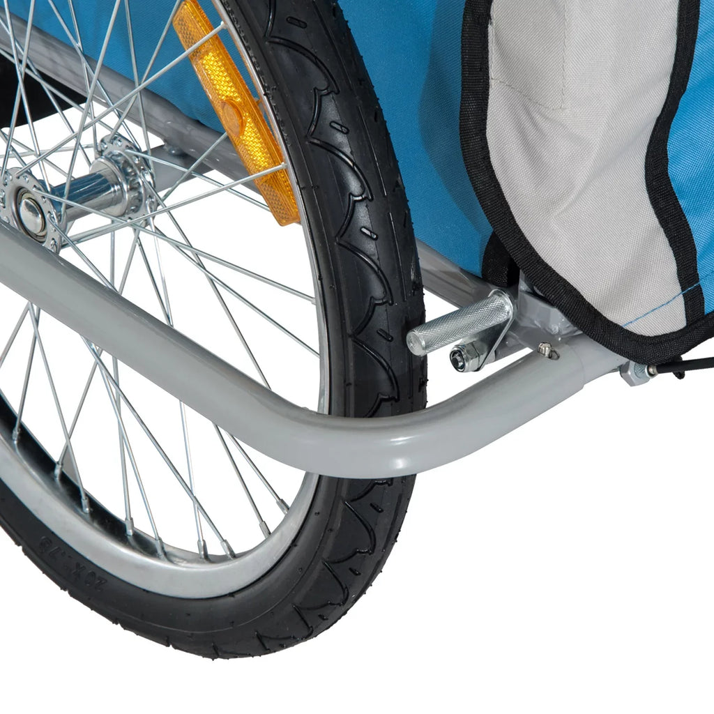 Safety Two-Wheel - Trailer 2 Harnesses 2-In-1 Bicycle Child Double Aosom With Elite Cargo Blue And Jogger