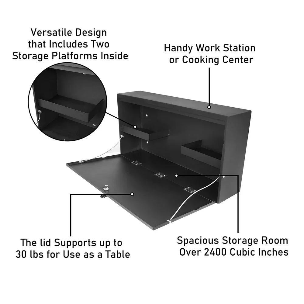 Table Bronco Lockable Tailgate Hooke Black Road Box 2021-2023 Steel Ford Fit Storage Folding