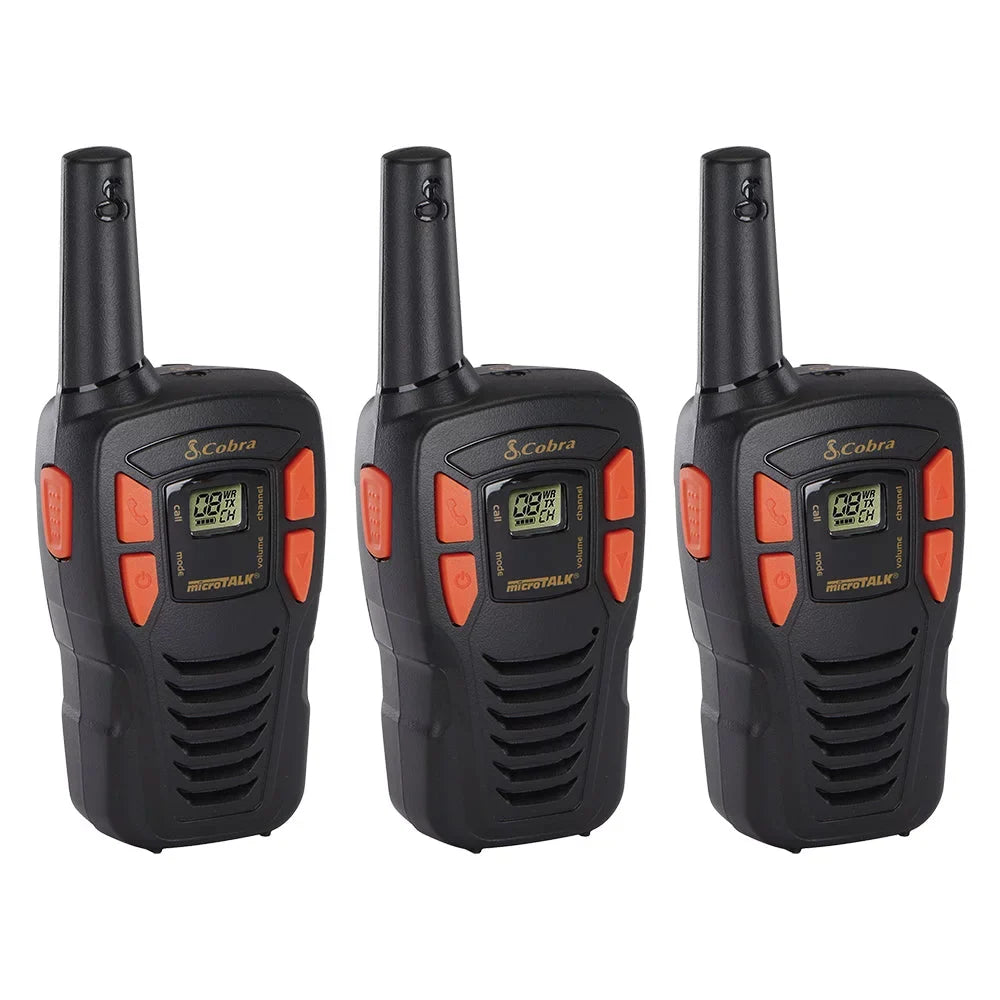 Lightweight, Set Walkie Rechargeable, Two-Way for 16-Mile Adults Talkies 22 Channels, Range Long Cobra Radio - Compact ACXT145
