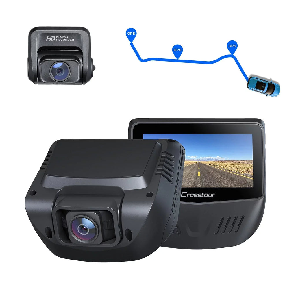 GPS Sensor,128GB Camera,External and Max,Black Cam,1080P Rear Front Dash 3”Car Security Crosstour Supported,Sony