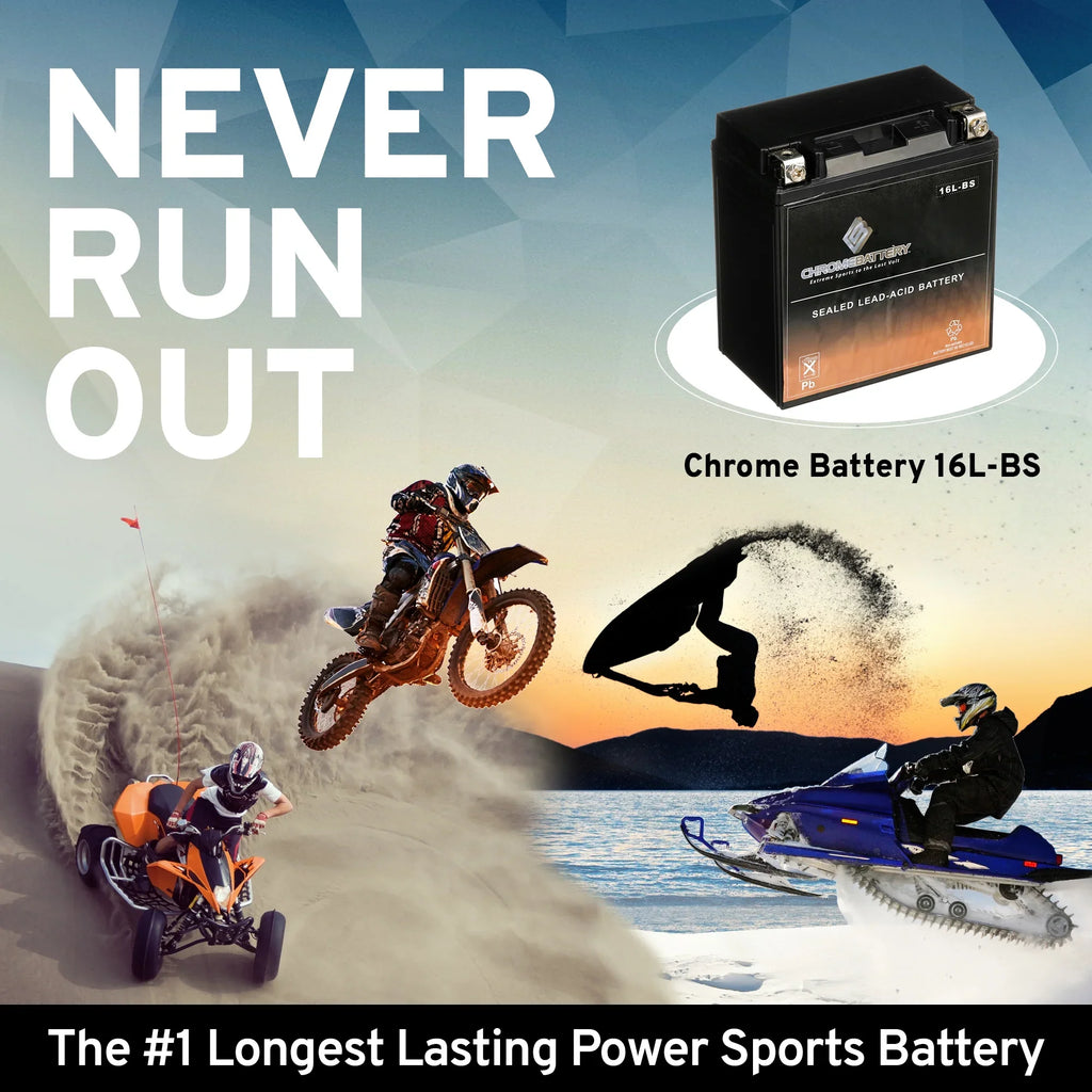 1991 (16L-BS Jet Ah, Battery 650cc Ski for X2 CCA) 230 Kawasaki Volt,14 YTX16L-BS Battery Jf650 Chrome 12