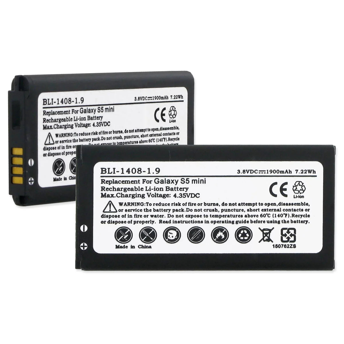 Cellular GALAXY 3.8V W/NFC BATT LI-ION 1.9Ah S5 EB-BG800BBE SAMSUNG Battery MINI