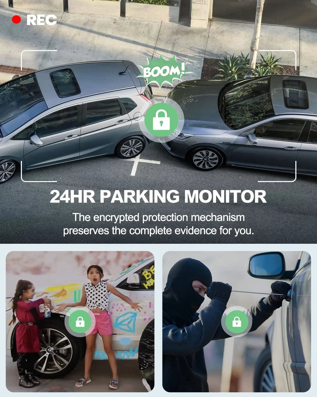 with Max Dash LCD, 4K Cam, for Yeecore 256GB WiFi Dash 3.16" Front Night G-Sensor, Parking UHD Magnetic Cars Cam Monitor, Mount, Car GPS, Dash Support Camera with Portable WDR, Vision, Camera 2160P,