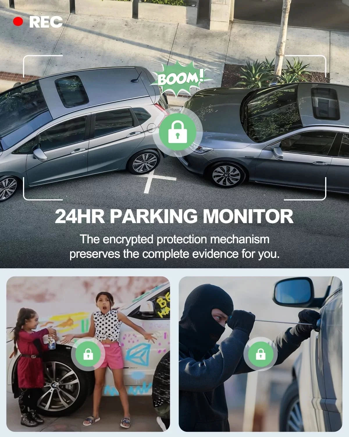 with Max Dash LCD, 4K Cam, for Yeecore 256GB WiFi Dash 3.16" Front Night G-Sensor, Parking UHD Magnetic Cars Cam Monitor, Mount, Car GPS, Dash Support Camera with Portable WDR, Vision, Camera 2160P,
