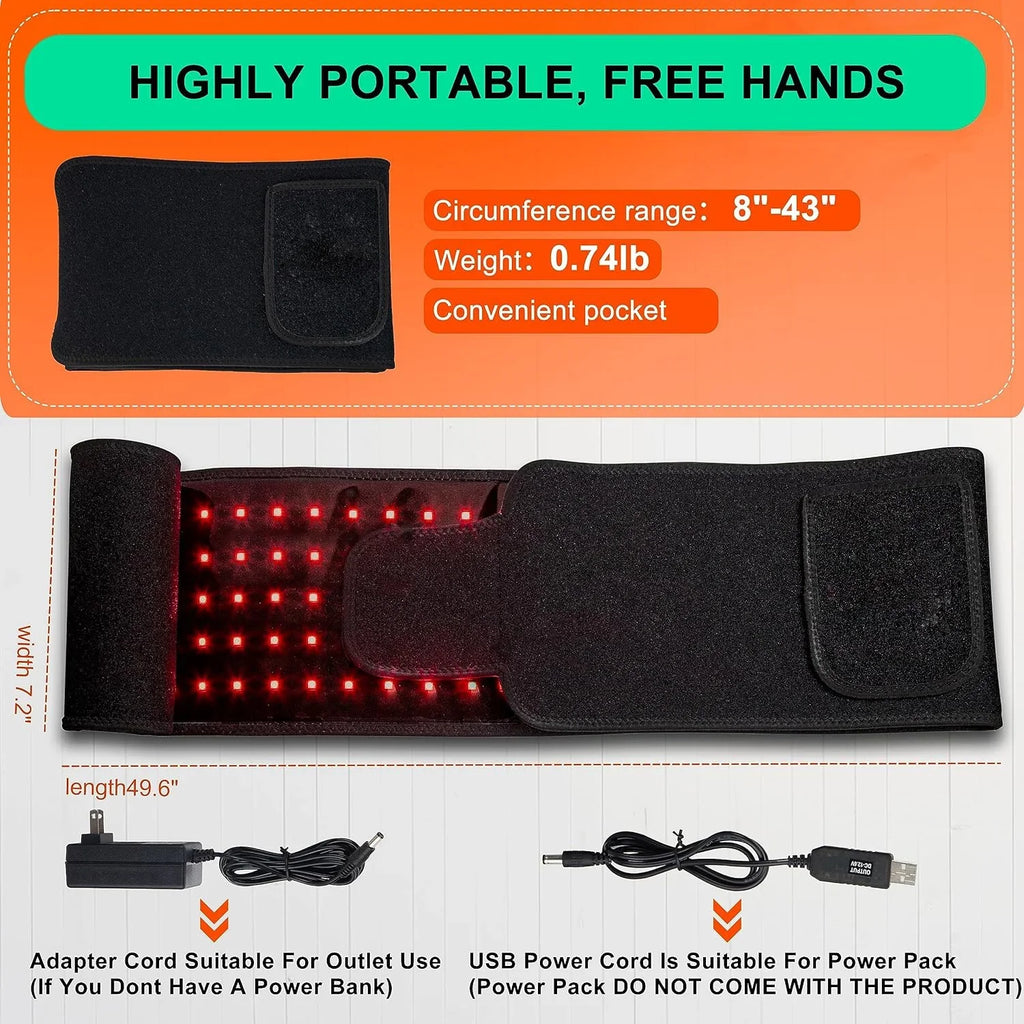Speed Therapy Pain 660nm (Black) Wrap Relief, Back & Light Timer Therapy 850nm Infrared for Belt, Muscle Device Therapy Healing Red Body for LED Shoulder Light Light Controller Waist with with Red