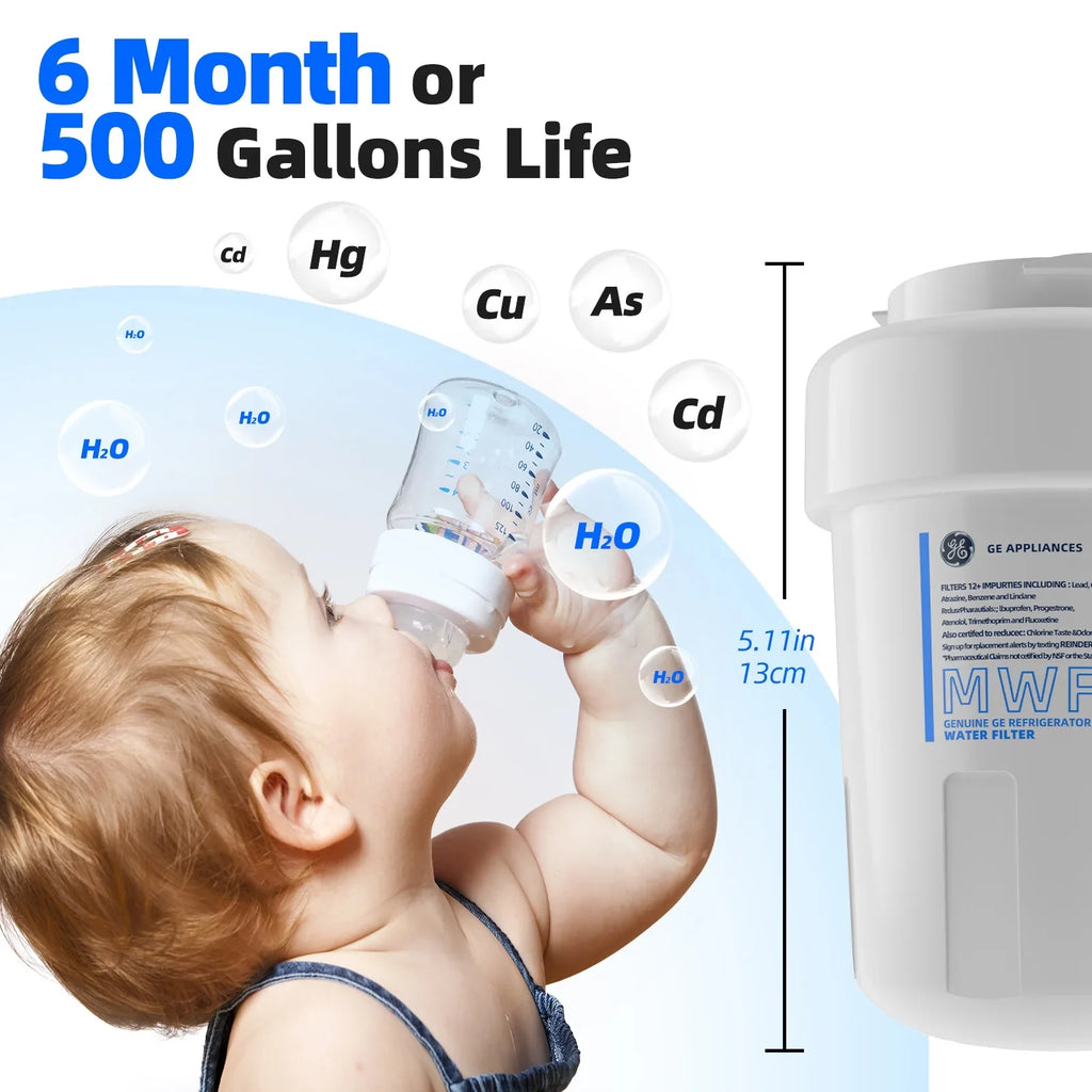 GWFA , 6 Water MWF, with MWF Replacement Filter Fridge MWFP, Refrigerator MWFA,GWF, Pack Water Filter SmartWater MWFINT, Compatible