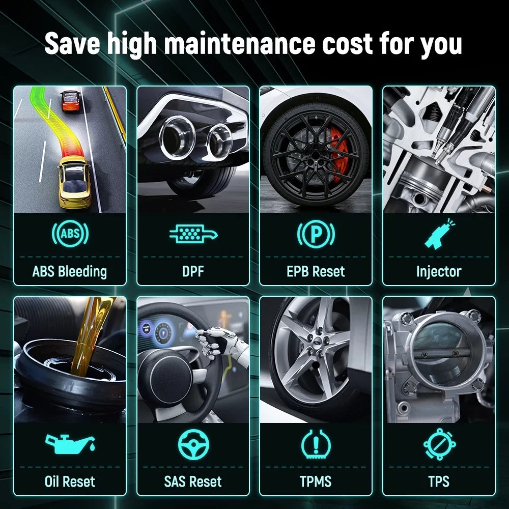 Automotive Battery OBDII NT726 FOXWELL Bleeding System Gift: Throttle Tool Reset Reader BMS OBD2 Tester ABS Service Scanner 12 All Coding Injector Diagnostic Suspension Scanner, Code Reset Automotive