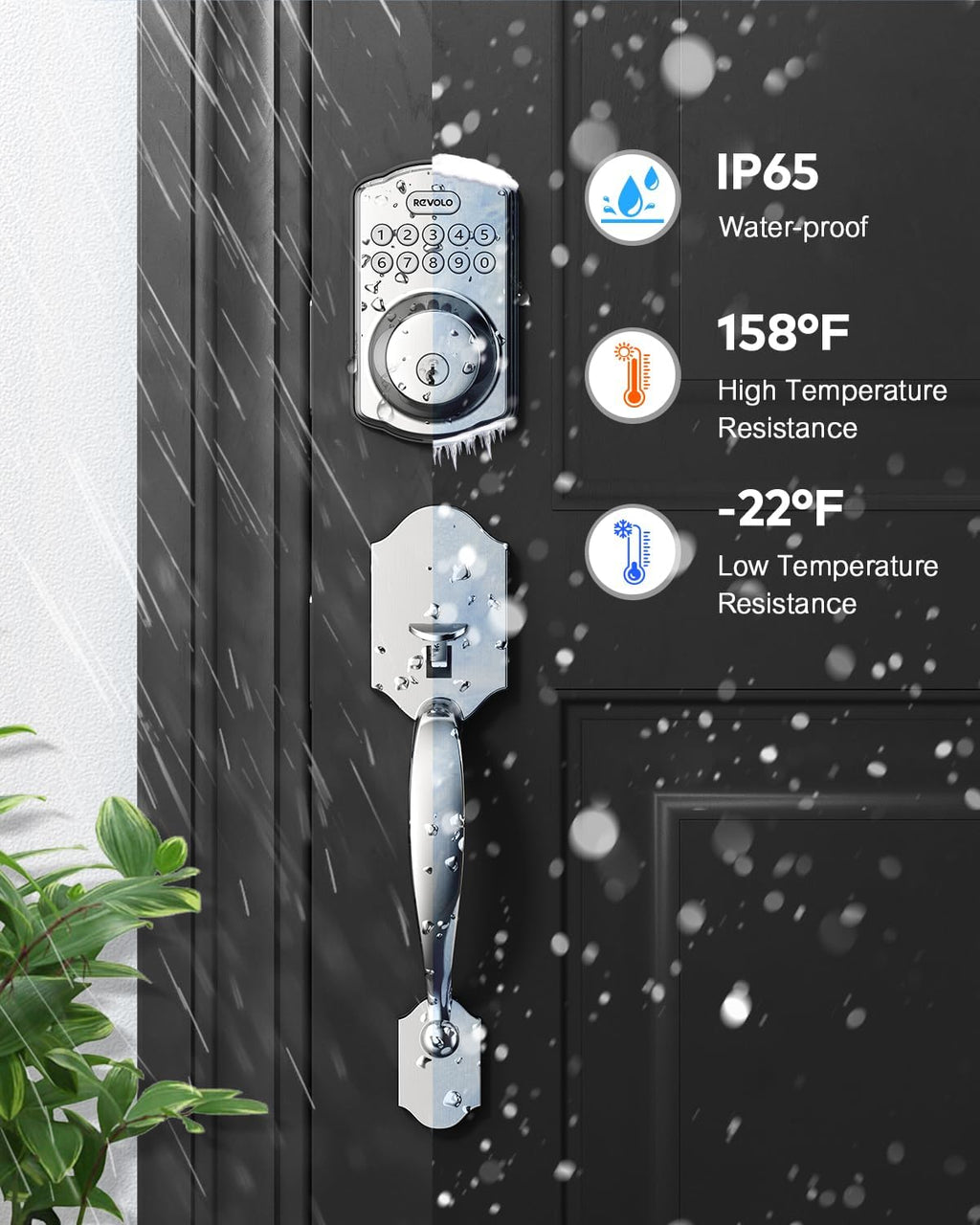 Front Keyless with Sets, Electronic Handle Lock, Entry Entry, Keypad Anti-Peeking Password, Handle, Smart Oil-Rubbed Door Bronze RE001 Door GOURE Lock, Lock Auto Deadbolt, Keyed