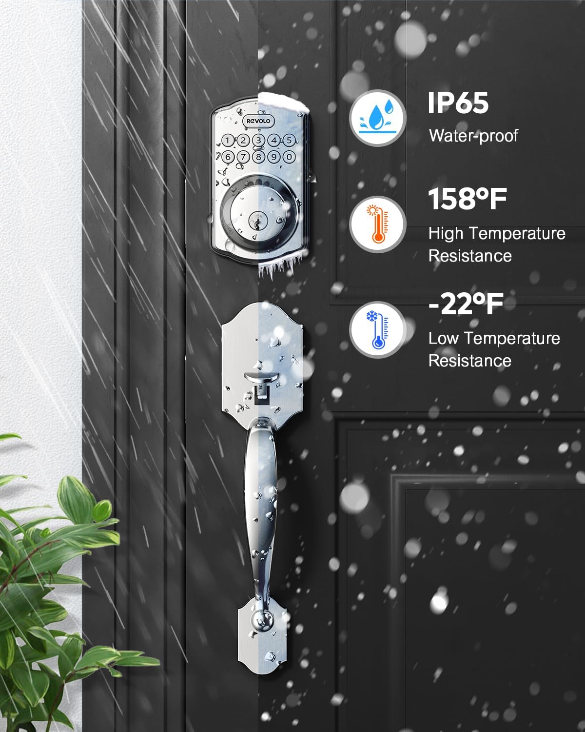 Front Keyless with Sets, Electronic Handle Lock, Entry Entry, Keypad Anti-Peeking Password, Handle, Smart Oil-Rubbed Door Bronze RE001 Door GOURE Lock, Lock Auto Deadbolt, Keyed
