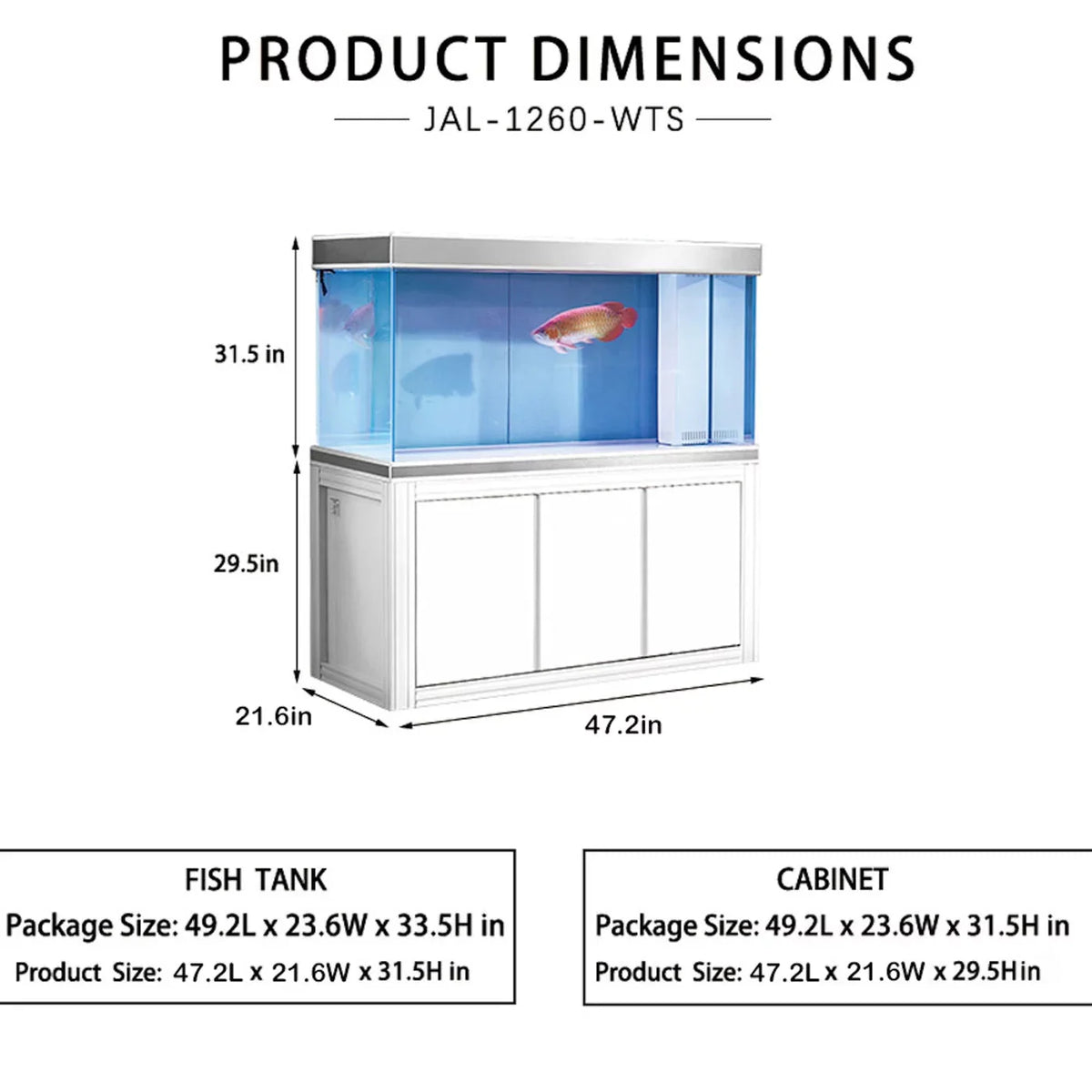 White Silver 145 Glass Aquarium Aqua All-in-one and Gallon Dream Tempered