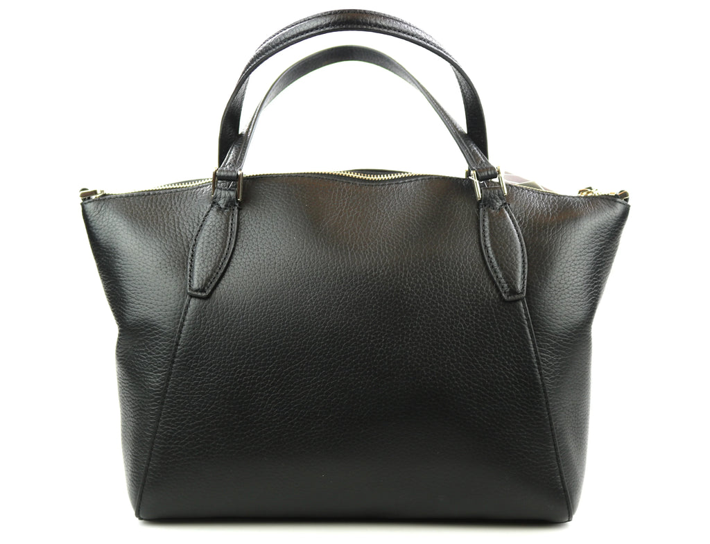 Pebbled Bag Crossbody Spade Handbag Leather Black Satchel Monica Medium Kate