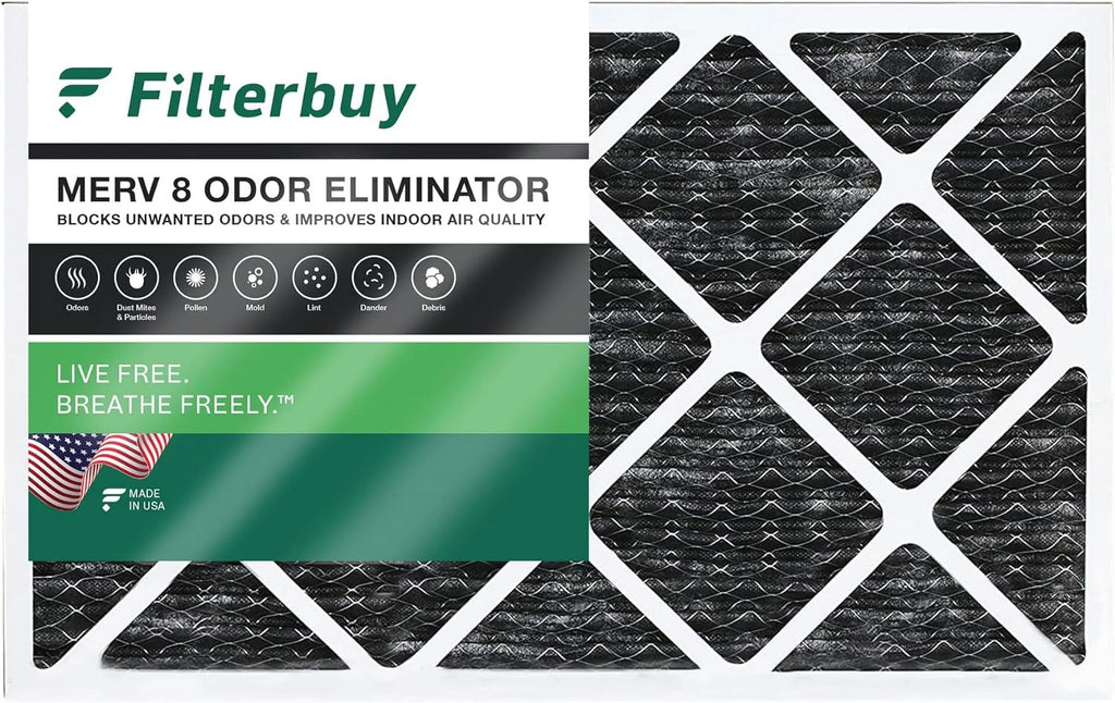 HVAC Eliminator Filters Carbon MERV Odor 8 with AC Filterbuy Furnace Pleated Activated (1-Pack) Air 14x25x1