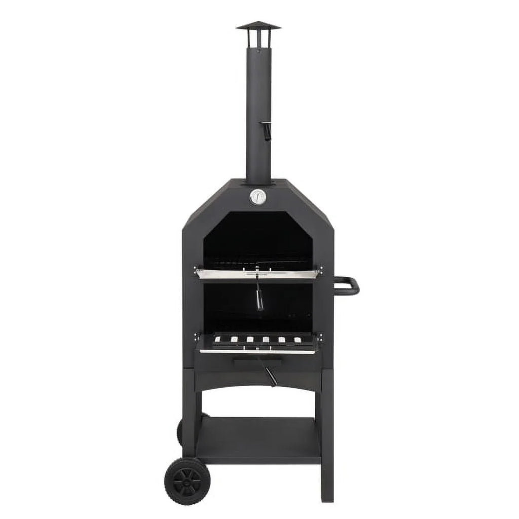Pizza Outdoor Stone, Pizza Pizza Camping Fithood with Rack, Oven Grill for and Backyard Peel, Wood Fired