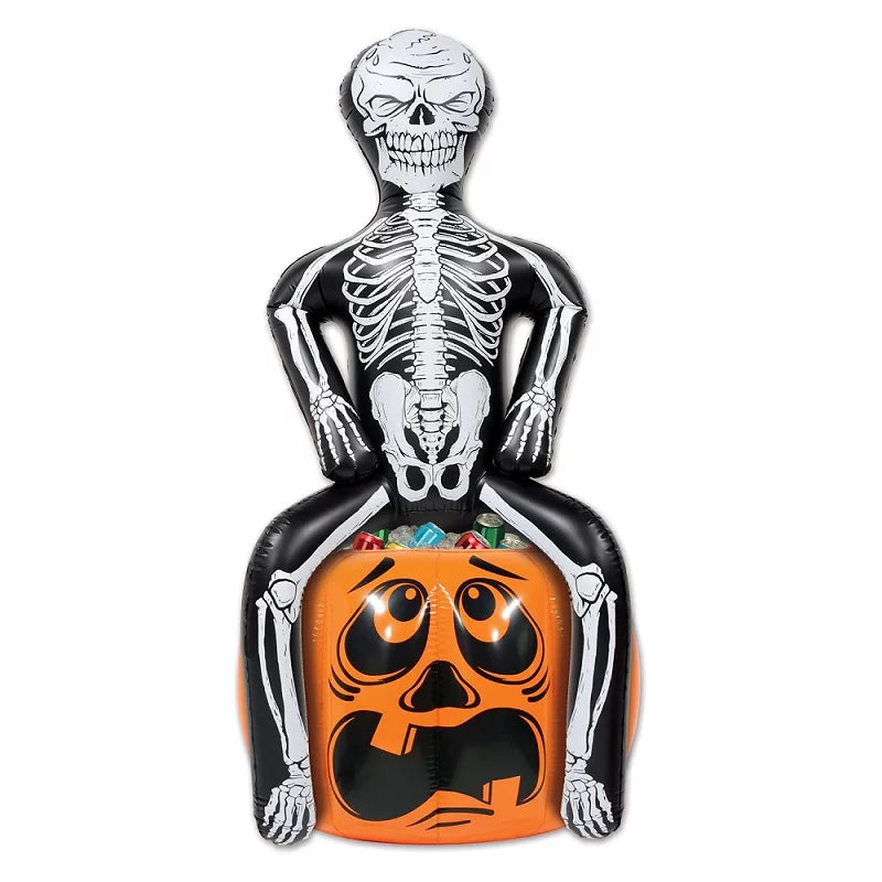 Inflatable Pack Central 6 Black Party Party Orange Pooper on and Pumpkin of Skeleton Outdoor