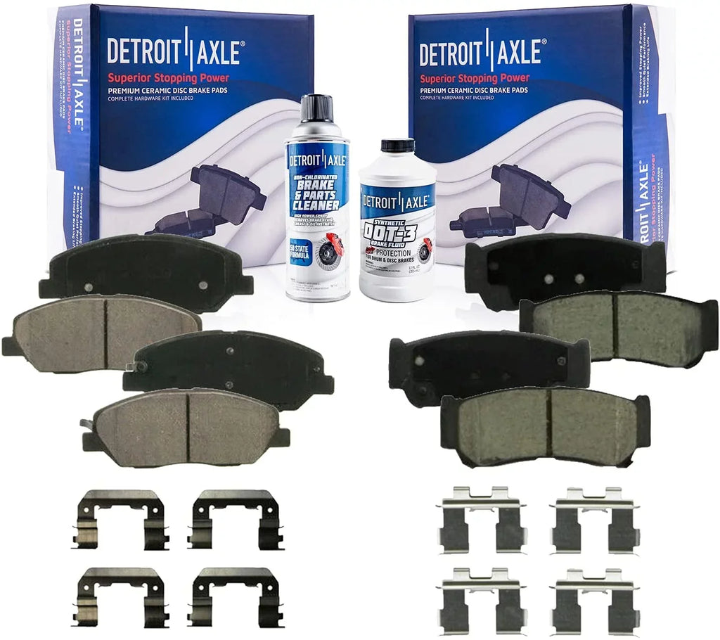 Brake 2009 Brakes Front Detroit for 2007 - Replacement Santa Pads Hyundai Brake and Axle 2008 Pads Fe Ceramic Rear w/Hardware