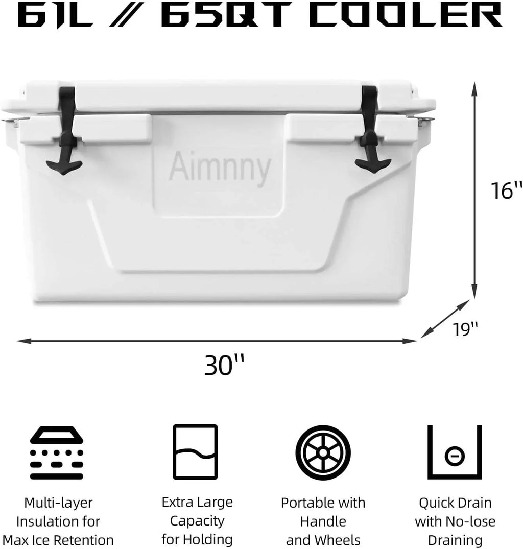 Ice Cooler Insulated 65QT, Large Box Chest Portable Extra Capacity