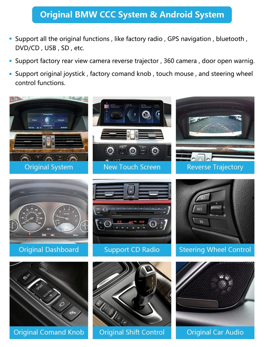 Road Radio 13 + 8.8 Series E60/E61/E90/E91/E92 3/5 Inch Supports BMW Carplay, Android Android Apple Car Top 2010-2013 Auto, for Touchscreen CIC, Multimedia with 8G 256G Mirrorlink, Radio Car