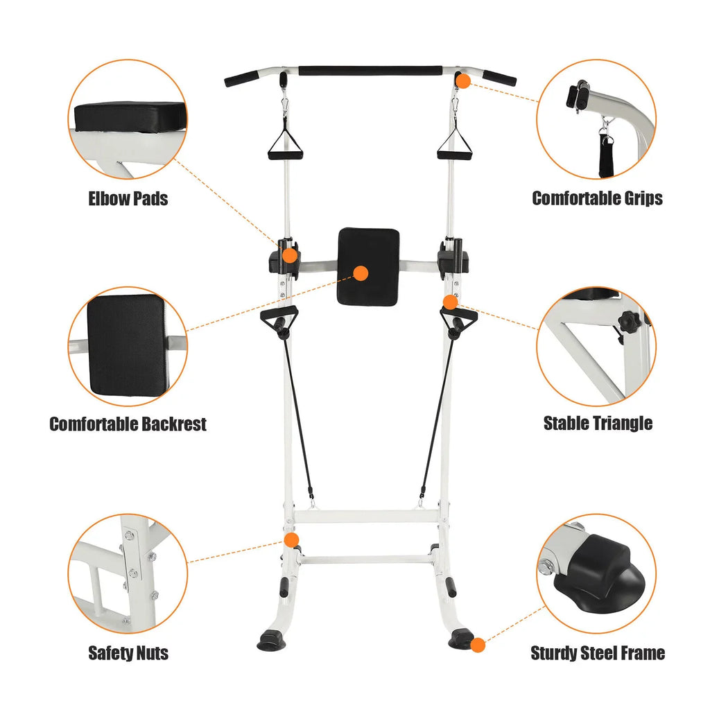and Tower Home Gym Station Height Sit Ups Bar Power Adjustable Pull-Up Power