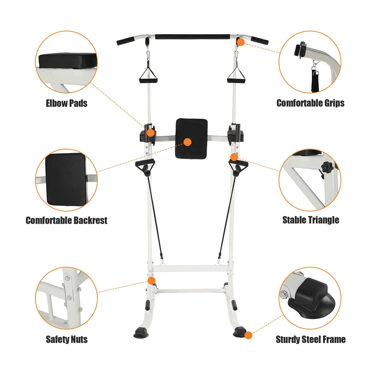 and Tower Home Gym Station Height Sit Ups Bar Power Adjustable Pull-Up Power