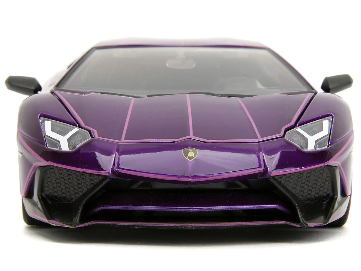 Model Jada Lamborghini with Purple Candy Aventador Graphics by SV Car Slips" Pink Series Diecast 1/24 "Pink