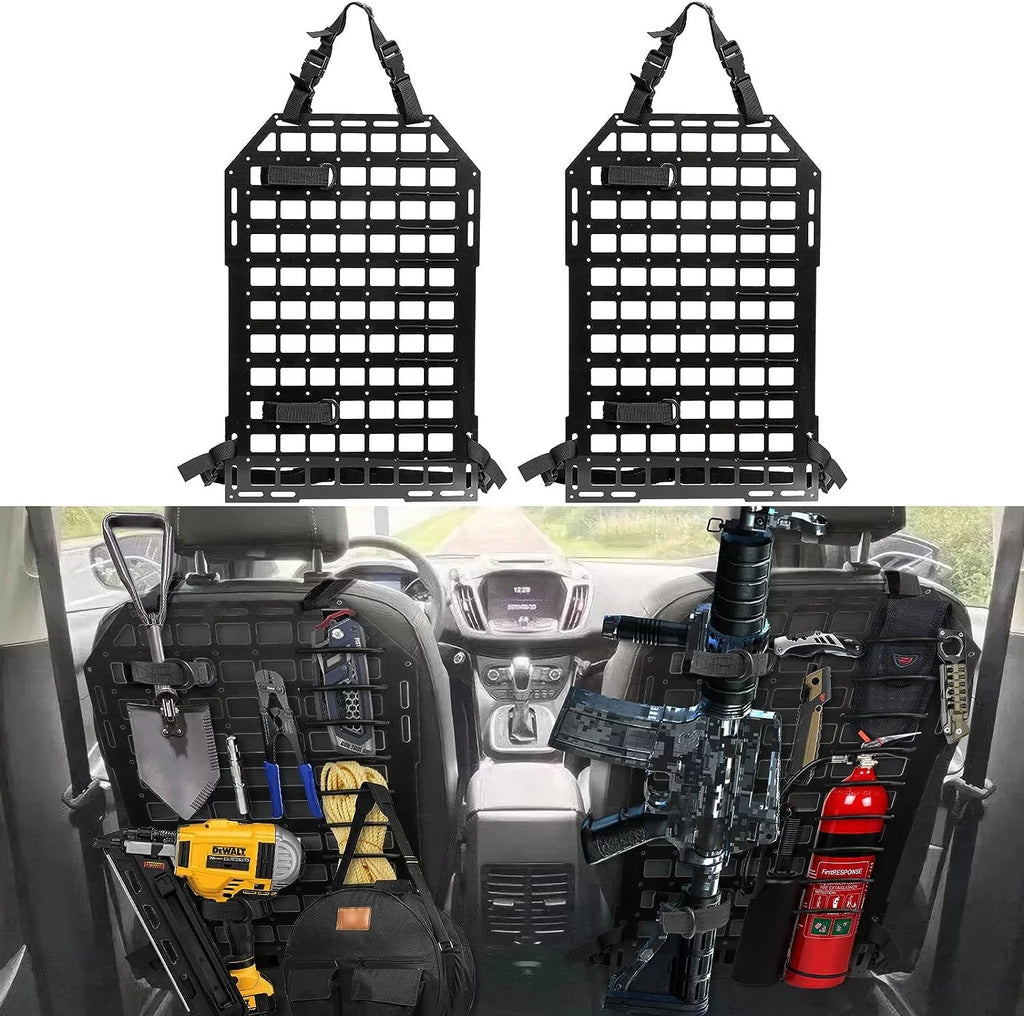 Universal Seat 2x Storage Seat 21.3"*14.2" Panel Vehicles for Tactical Molle Back Organizer Truck Car Back Organizer Rigid