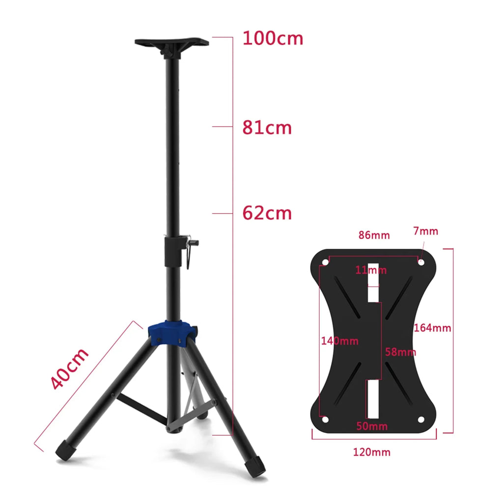 point Studio Base Heavy for Stand with Bracket, Three Speaker Duty Speakers Telescoping Carevas Height, Triangle