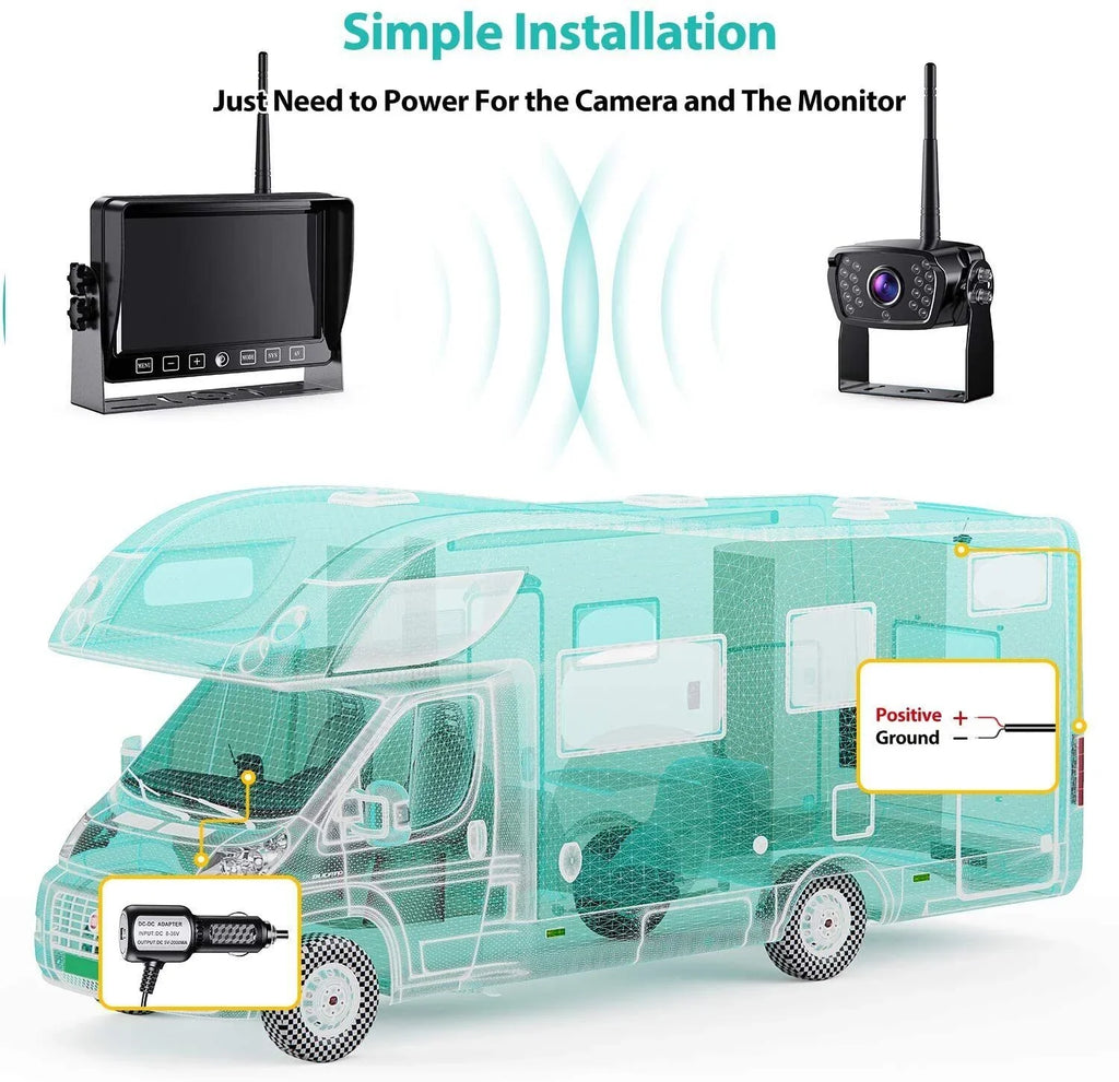 Monitor Tralier Camper Xroose View Car Rear Truck Parking RV 3.0 Night HD System Wireless Vision Van Backup FW04 Camera 7" 1080P Motohome for