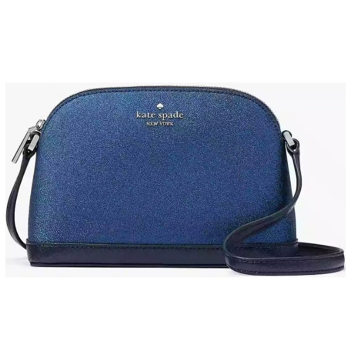 Kate Crossbody Small Womens Accessories Tinsel NEW Blue Dome Spade Purse Glitter