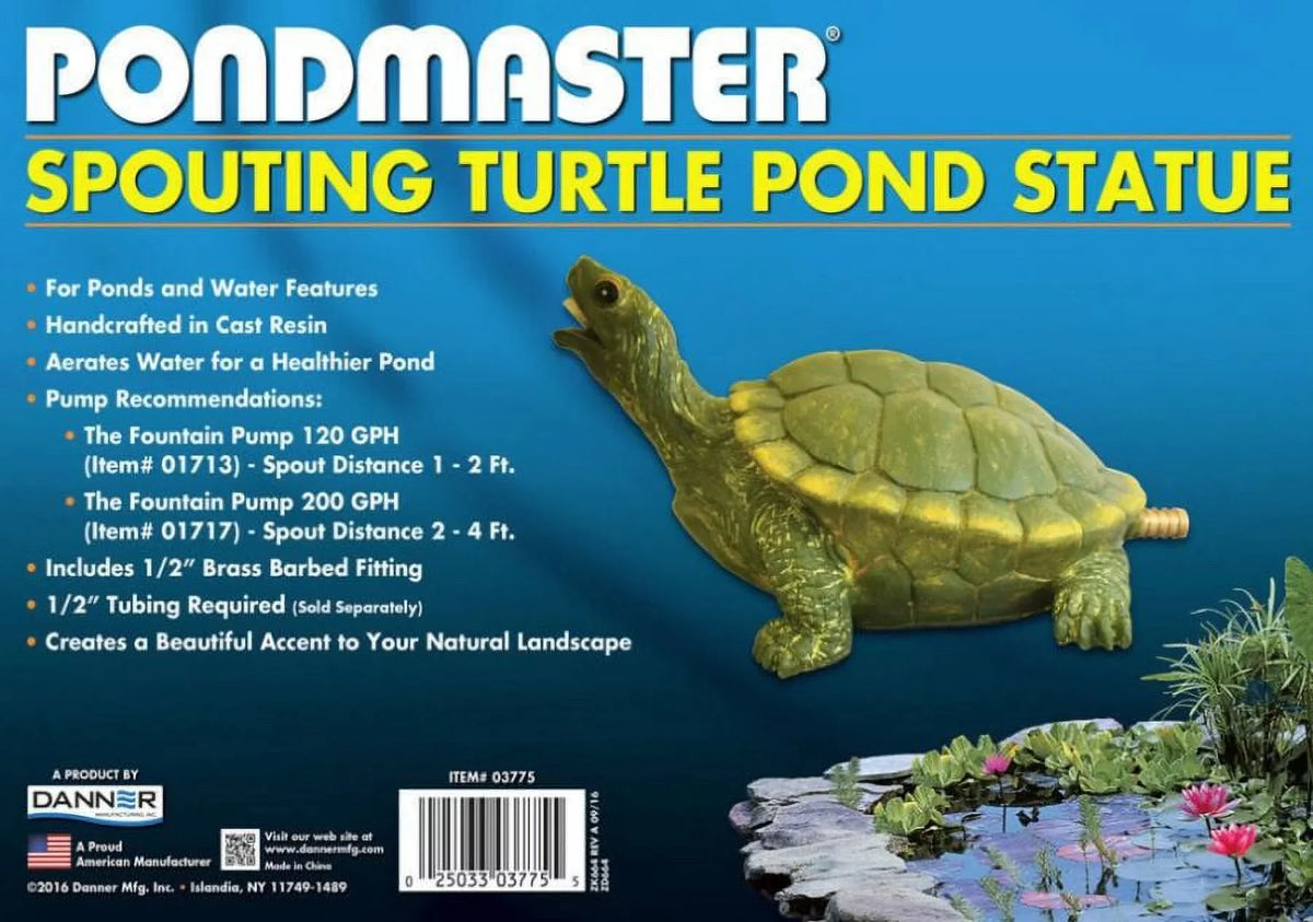 of 4 Turtle Pondmaster Spitter Pack 9"L 3.6"W x 5.6"H x Resin