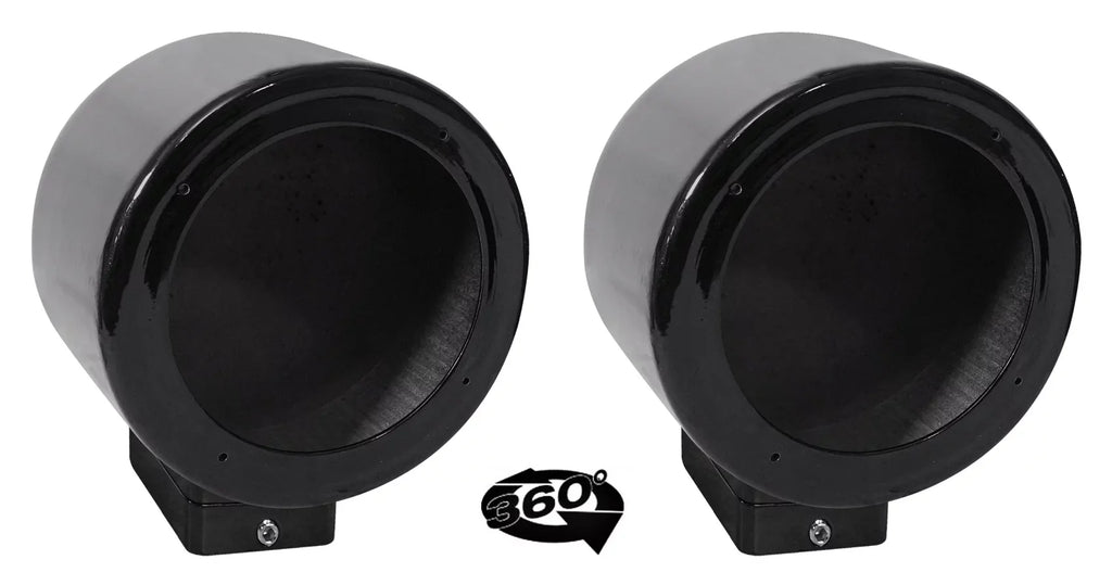 Mount Surface Rockville 5.25" Speaker 2) Black Swivel 360° Aluminum MAC525B Pods