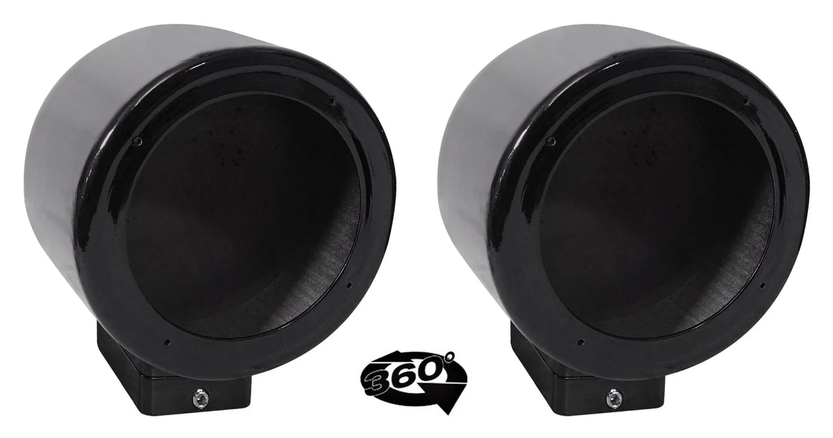 Mount Surface Rockville 5.25" Speaker 2) Black Swivel 360° Aluminum MAC525B Pods