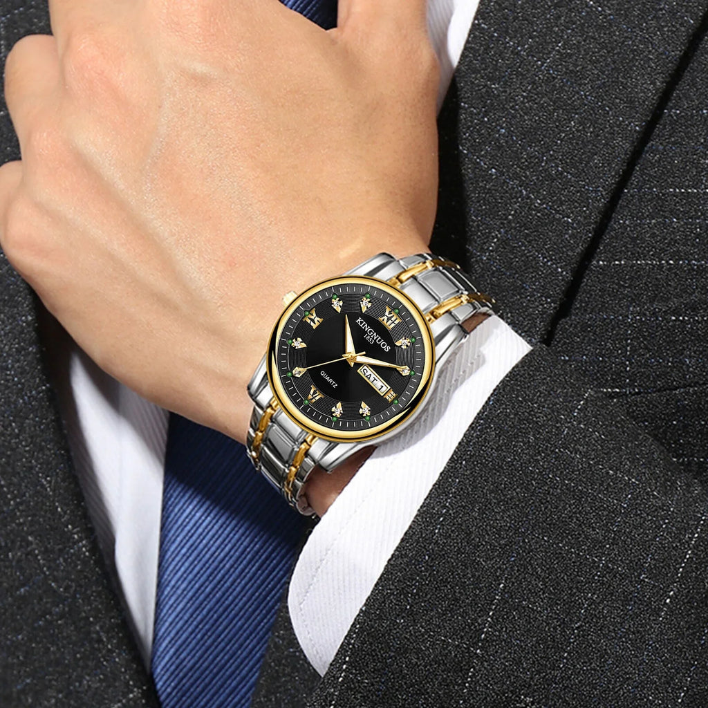 Relojes Watch De Luminous Steel Stainless Quartz Men's Classic Hombre Waterproof