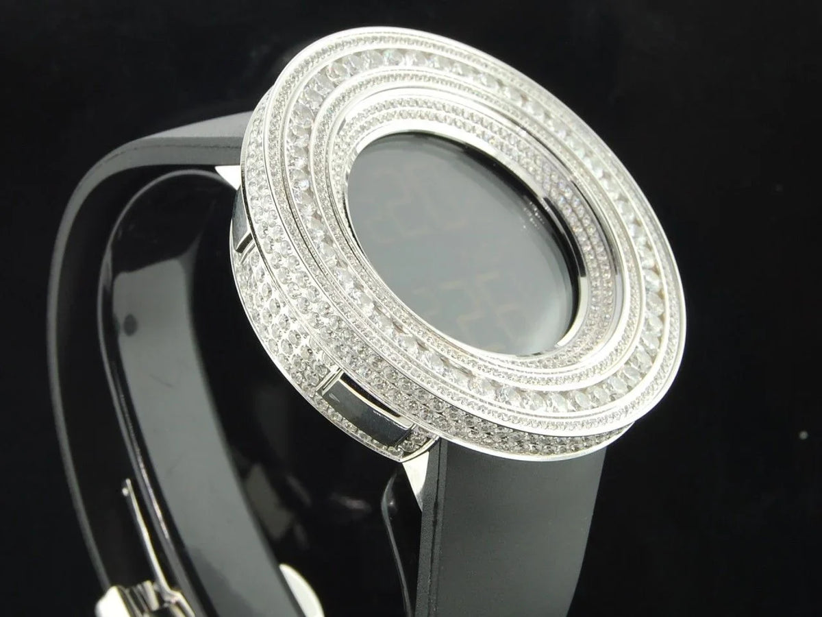 Custom Watch Com ct Rodeo 15 Mens KC White Joe JoJino Simulated Techno Diamond
