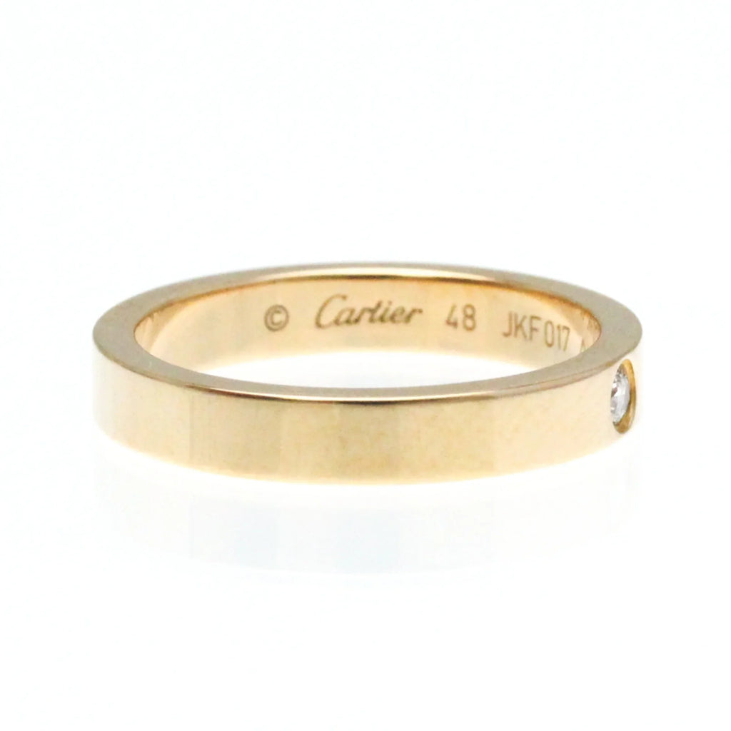 Pink Ring Gold Cartier Gold (18K) Ring Diamond Pink Band Engraved (Good) Fashion Pre-Owned