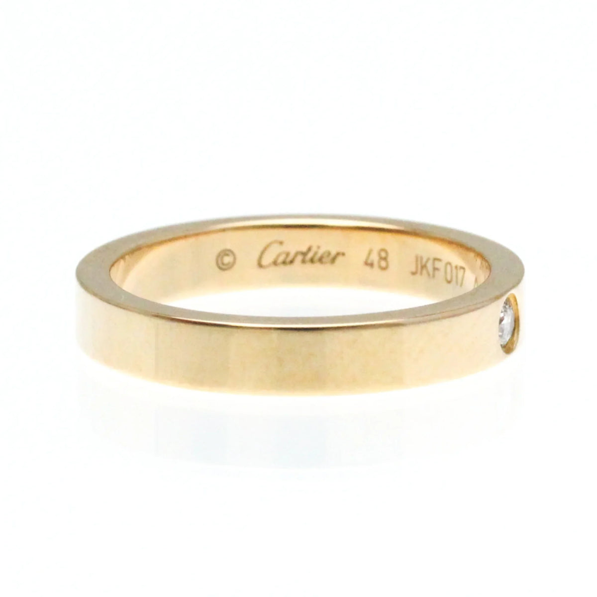 Pink Ring Gold Cartier Gold (18K) Ring Diamond Pink Band Engraved (Good) Fashion Pre-Owned