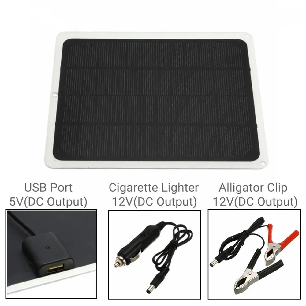 Solar Silicon Monocrystalline Hiking - Panel 20W Portable for Tool Camping Charging Aibecy