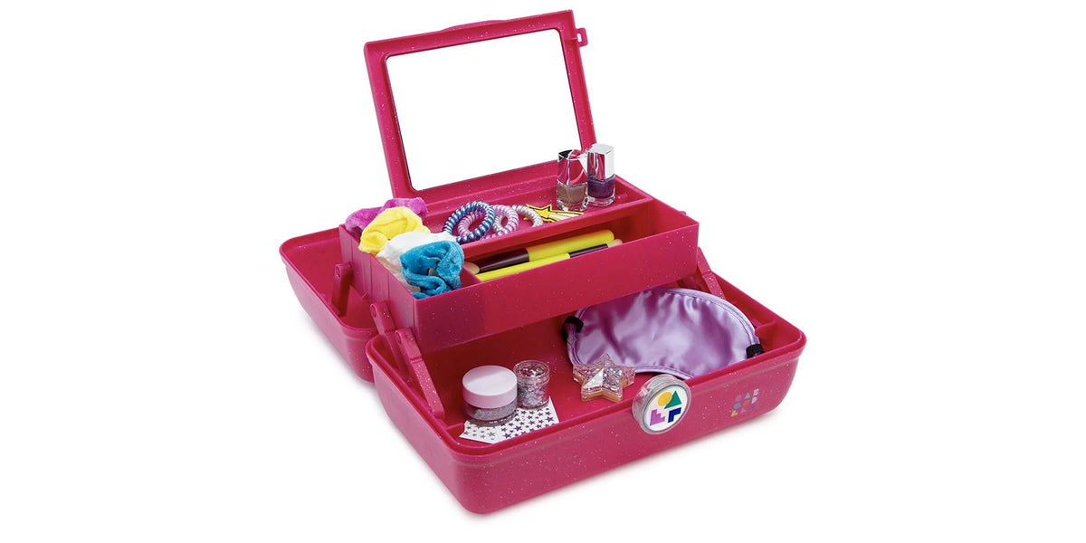 On-The-Go Makeup Pink Girl Deep Sparkle Caboodles Box,