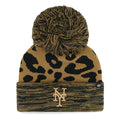 Rosette Cuffed with New York Mets Pom Women's '47 Hat Knit Leopard