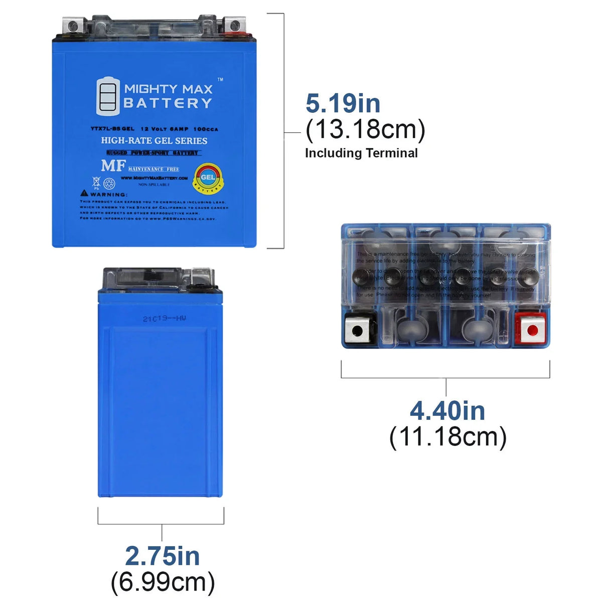 12V 2007 125 Yamaha Battery 100CCA Replacement 6AH YBR for
