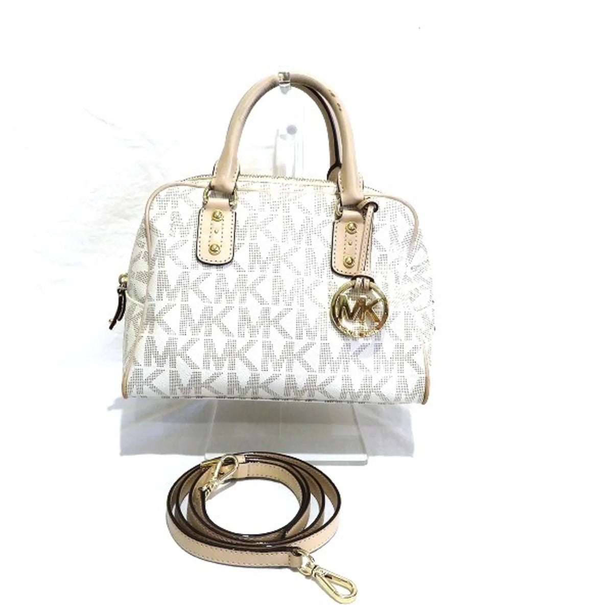 Signature Boston 2WAY Kors (Good) Bag Satchel MK Small Michael Shoulder Women Pre-Owned